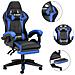 Sedia Gaming Con Poggiapiedi Telescopico, Sedia Girevole Ergonomica, Sedie Da Gamer, Schienale Regolabile 90-155°, Racing Sedia Con Cuscino Lombare & Poggiatesta, Blu - Foto miniatura 2