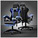 Sedia Gaming Con Poggiapiedi Telescopico, Sedia Girevole Ergonomica, Sedie Da Gamer, Schienale Regolabile 90-155°, Racing Sedia Con Cuscino Lombare & Poggiatesta, Blu - Foto miniatura 5