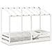 Letto per Bambini con Tetto Bianco 90x190cm Legno Massello Pino - Foto miniatura 1