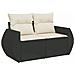 Set Divano Da Giardino 6 Pz Con Cuscini Nero In Polyrattan - Foto miniatura 3