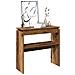 Tavolino Consolle Legno Antico 80x30x102 Cm In Truciolato - Foto miniatura 1