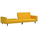 Divano Letto a 2 Posti Giallo in Velluto - Foto miniatura 4