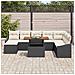Set di Divani da Giardino 9 Pezzi con Cuscini Neri in Polyrattan - Foto miniatura 3