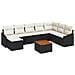 Set di Divani da Giardino di 9 Pezzi con Cuscini Nero Polyrattan Acacia - Foto miniatura 1