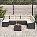 Set di Divani da Giardino di 9 Pezzi con Cuscini Nero Polyrattan Acacia - Foto miniatura 3
