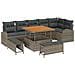 Set Divano da Giardino  9 Pezzi con Cuscini Grigio Polyrattan Acacia, Set Divano da Giardino  2 Posti con Cuscini Grigio Polyrattan, Set da Pranzo Giardino  3 Pezzi con Cuscini Grigio Polyrattan Acacia - Foto miniatura 1