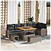 Set Divano da Giardino  9 Pezzi con Cuscini Grigio Polyrattan Acacia, Set Divano da Giardino  2 Posti con Cuscini Grigio Polyrattan, Set da Pranzo Giardino  3 Pezzi con Cuscini Grigio Polyrattan Acacia - Foto miniatura 2