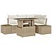 Set divano giardino 5 pezzi con cuscini beige polyrattan - Foto miniatura 1