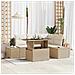 Set divano giardino 5 pezzi con cuscini beige polyrattan - Foto miniatura 2