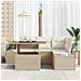 Set divano giardino 5 pezzi con cuscini beige polyrattan - Foto miniatura 3