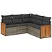 Set Divano da Giardino 5 pz con Cuscini Grigio in Polyrattan - Foto miniatura 1