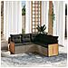 Set Divano da Giardino 5 pz con Cuscini Grigio in Polyrattan - Foto miniatura 2