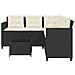 Divano da Giardino con Tavolo e Cuscini a L Nero in Polyrattan - Foto miniatura 4