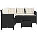 Divano da Giardino con Tavolo e Cuscini a L Nero in Polyrattan - Foto miniatura 6