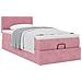Struttura Letto Pouf con Materasso Rosa 100x200 cm Velluto - Foto miniatura 5