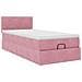 Struttura Letto Pouf con Materasso Rosa 100x200 cm Velluto - Foto miniatura 6