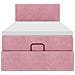 Struttura Letto Pouf con Materasso Rosa 100x200 cm Velluto - Foto miniatura 7