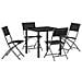 Set da Pranzo per Giardino 5 pcs Nero Textilene e acciaio - Foto miniatura 1