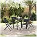 Set da Pranzo per Giardino 5 pcs Nero Textilene e acciaio - Foto miniatura 2