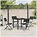 Set da Pranzo per Giardino 5 pcs Nero Textilene e acciaio - Foto miniatura 4