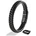 Bracciale Da Uomo In Pelle Nero 17 Cm - Foto miniatura 1