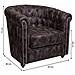 Poltrona Imbottita Marrone 80x80x48/72h - Foto miniatura 5