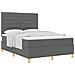 Letto a molle con materasso Grigio scuro 140 x 190 cm Tessuto - Foto miniatura 1
