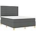 Letto a molle con materasso Grigio scuro 140 x 190 cm Tessuto - Foto miniatura 5