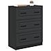 Mobile con Cassetti Nero 66 x 34,5 x 87 cm Legno ingegnerizzato - Foto miniatura 2