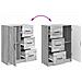 Credenza Grigio Sonoma 66 x 34,5 x 87 cm Legno ingegnerizzato - Foto miniatura 8