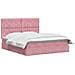 Letto con contenitore e materasso Rosa 160 x 200 cm Velluto - Foto miniatura 3