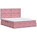 Letto con contenitore e materasso Rosa 160 x 200 cm Velluto - Foto miniatura 8