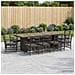 Set da pranzo per esterni 11 pz Nero polyrattan - Foto miniatura 8