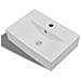 Lavandino Bagno In Ceramica Bianca Rettangolare Con Foro Di Trabocco - Foto miniatura 2