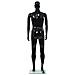 Manichino Uomo Figura Intera Base In Vetro 185 Cm Nero Lucido - Foto miniatura 5