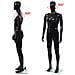 Manichino Uomo Figura Intera Base In Vetro 185 Cm Nero Lucido - Foto miniatura 6