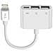 Adattatore Iphone / Ipad Da Lightning Verso 2 Usb E Ricarica Lightning Bianco - Foto miniatura 1