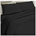 Set Completo Lenzuola 100% Microfibra - Singolo, Lenzuolo Sopra 150 X 290 Cm, Lenzuolo Sotto 80/90 X 190/200 X 25 Cm, 1 Federa 52 X 82 Cm - Nero - Foto miniatura 1