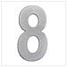 Numero Domestico Esterno, Portale O Garage, 16 Cm, Acciaio Inox Aisi 304, Installazione Adesiva (numero 8)  - Foto miniatura 1