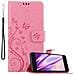 Custodia Compatibile Con Lg K8 2018 In Rosa Fiore - Coperchio Protettivo In Design Floreale Con Chiusura Magnetica, Funzione Stand E Slot Per Carte - Foto miniatura 1