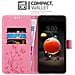 Custodia Compatibile Con Lg K8 2018 In Rosa Fiore - Coperchio Protettivo In Design Floreale Con Chiusura Magnetica, Funzione Stand E Slot Per Carte - Foto miniatura 3
