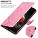 Custodia Compatibile Con Lg K8 2018 In Rosa Fiore - Coperchio Protettivo In Design Floreale Con Chiusura Magnetica, Funzione Stand E Slot Per Carte - Foto miniatura 5