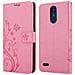 Custodia Compatibile Con Lg K8 2018 In Rosa Fiore - Coperchio Protettivo In Design Floreale Con Chiusura Magnetica, Funzione Stand E Slot Per Carte - Foto miniatura 8