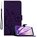 Custodia Compatibile Con Honor 9 Lite In Lilla Scuro Fiore - Coperchio Protettivo In Design Floreale Con Chiusura Magnetica, Funzione Stand E Slot Per Carte - Foto miniatura 1