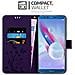 Custodia Compatibile Con Honor 9 Lite In Lilla Scuro Fiore - Coperchio Protettivo In Design Floreale Con Chiusura Magnetica, Funzione Stand E Slot Per Carte - Foto miniatura 2