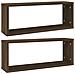 Mensole Cubo Muro 2pz Rovere Marrone 60x15x23 Legno Multistrato - Foto miniatura 2
