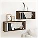 Mensole Cubo Muro 2pz Rovere Marrone 60x15x23 Legno Multistrato - Foto miniatura 1