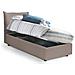 Letto Singolo Livia, Letto Contenitore Con Rivestimento In Ecopelle, 100% Made In Italy, Apertura Laterale, Adatto Per Materasso Cm 80x190, Tortora - Foto miniatura 2