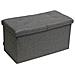 Cassapanca Pouf Contenitore Grigio Panca Sgabello Poggiapiedi Rivestimento Lino - Foto miniatura 1