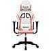 Sedia Da Gaming Massaggiante Bianco E Rosa In Similpelle - Foto miniatura 3